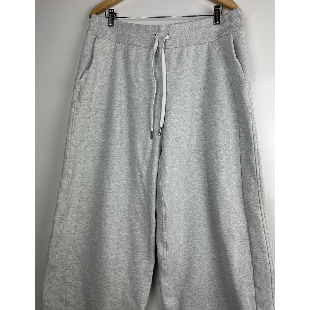 Lululemon Scuba Mid-Rise Wide-Leg Pant Full Length Heathered Light Gray Size 14 - Picture 4 of 14